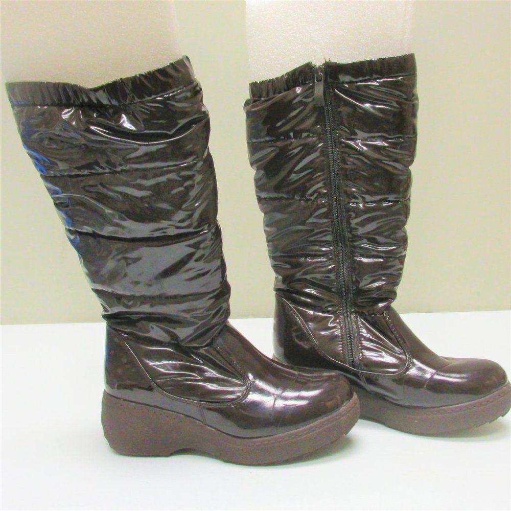 ZeroXposur Shiny Brown High Boots
